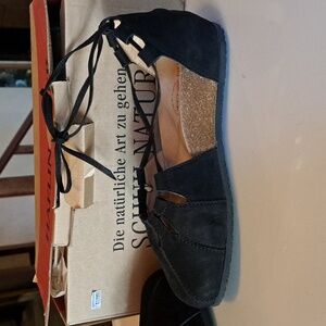 NIB Haflinger Black Suede Size 39 Eva Shoes